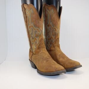 Justin Women’s Western Cowboy Boots Tan Leather Size 8.5B Style L2552